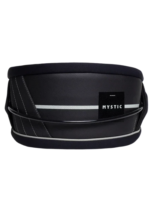 Cinturão de kitesurf Mystic preto com detalhe cinza, acessório para velejo e kite na Orca Sports