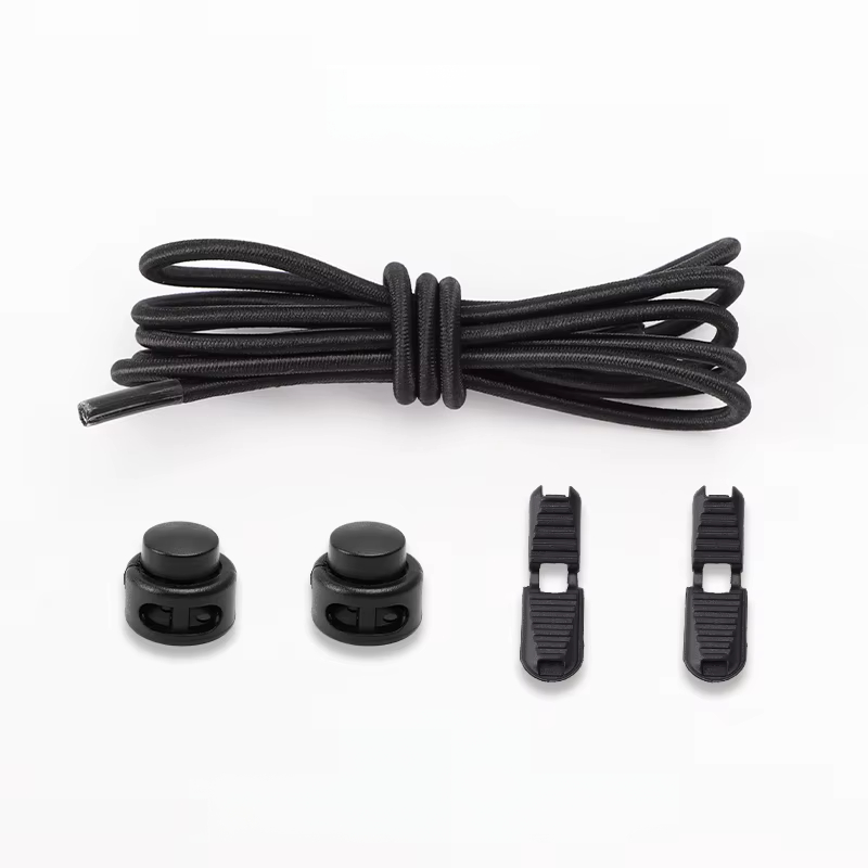 Kit de cadarço elástico preto com fechos e travas, acessório para esportes Orca Sports