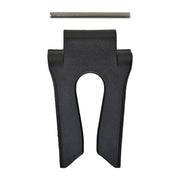 Peça plástica preta para kite, acessório de kitesurf Orca Sports em fundo branco.