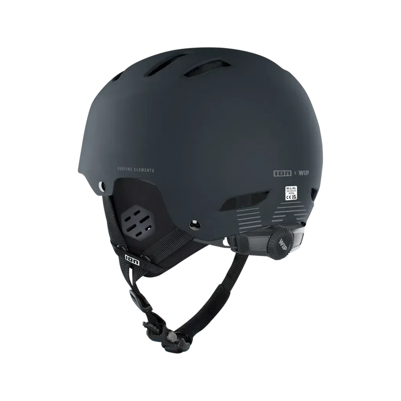 Capacete preto ION WIP esportivo para kitesurf ou triathlon visto por trás, Orca Sports