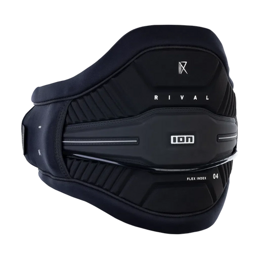 Cinturão de kitesurf ION Rival preto, acessório para velejo, distribuído pela Orca Sports