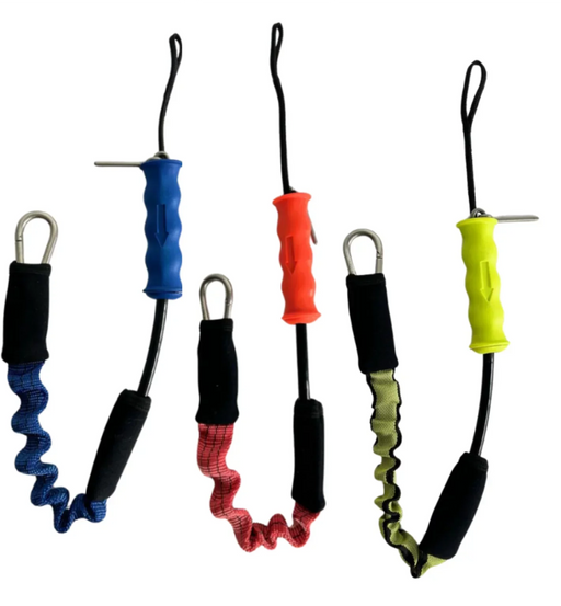 Leashes para kitesurf coloridos com alças e mosquetão, Orca Sports