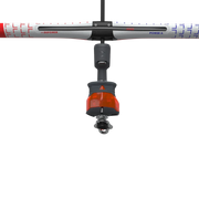 Barra de controle de kitesurf Orca Sports, detalhe do sistema de segurança em destaque