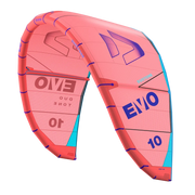 Pipa de kitesurf Duotone EVO 10 rosa e azul, destaque para esportes náuticos da Orca Sports