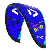 Pipa de kitesurf Duotone EVO SLS azul, modelo 10m, destaque para esportes aquáticos Orca Sports