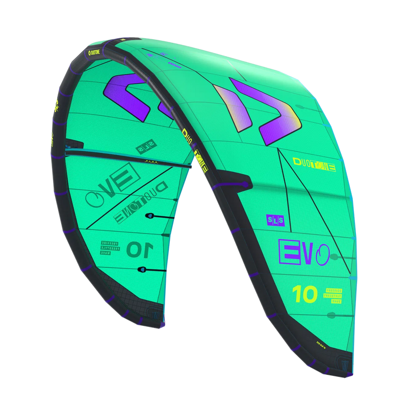 Pipa de kitesurf Duotone Evo SLS verde, produto esportivo disponível na Orca Sports.