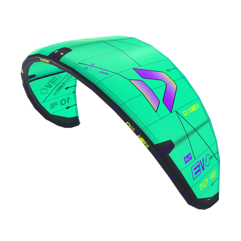 Pipa de kitesurf Duotone EVO SLS verde, destaque em equipamento para kitesurf na Orca Sports
