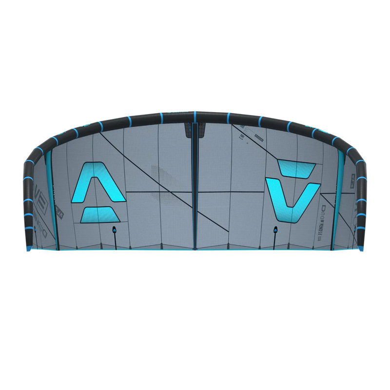 Pipa de kitesurf cinza com detalhes azul claro, destaque para design esportivo Orca Sports