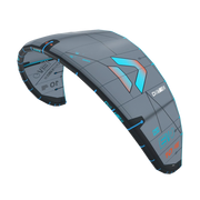 Pipa de kitesurf Duotone cinza com detalhes azuis, modelo EVO SLS 10m, Orca Sports