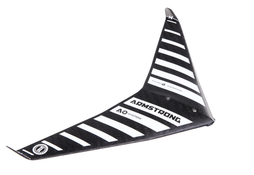 Asa principal Armstrong Flying V para wing foil, carbono preto com listras brancas, Orca Sports
