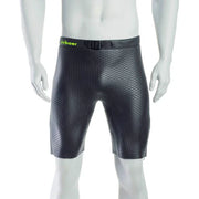 Short de neoprene preto DeBoer para triathlon, destaque para textura e cinto ajustável, Orca Sports
