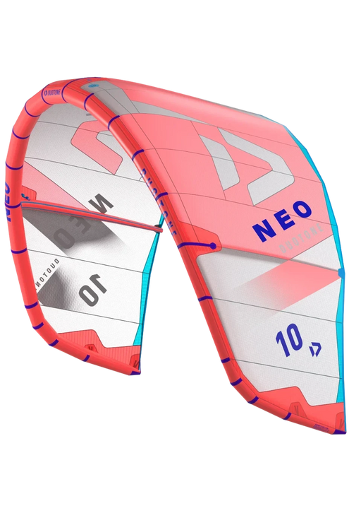 Pipa de kitesurf Duotone Neo 10 rosa e branca, destacada, oferecida pela Orca Sports