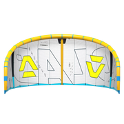 Pipa de kitesurf Duotone com detalhes amarelos e estrutura inflável, Orca Sports