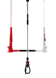 Barra de controle de kitesurf nas cores vermelha e branca, produto Orca Sports