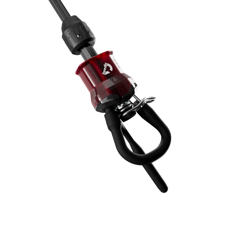 Acessório de kitesurf DreamStick X em destaque, peça preta e vermelha, fundo preto, Orca Sports