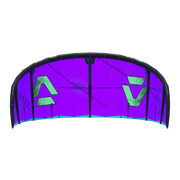 Pipa de kitesurf roxa com detalhes verdes, vista frontal, disponível na Orca Sports