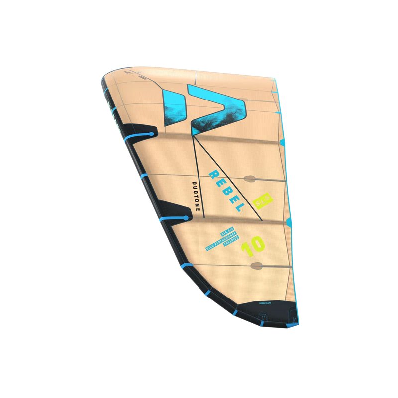 Pipa de kitesurf Duotone Rebel SLS bege com detalhes azul, tamanho 10m, Orca Sports