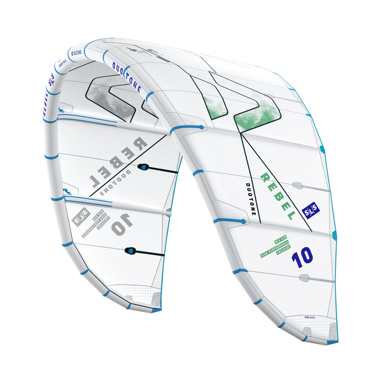 Pipa de kitesurf Duotone Rebel SLS branca, destacada, vendida pela Orca Sports
