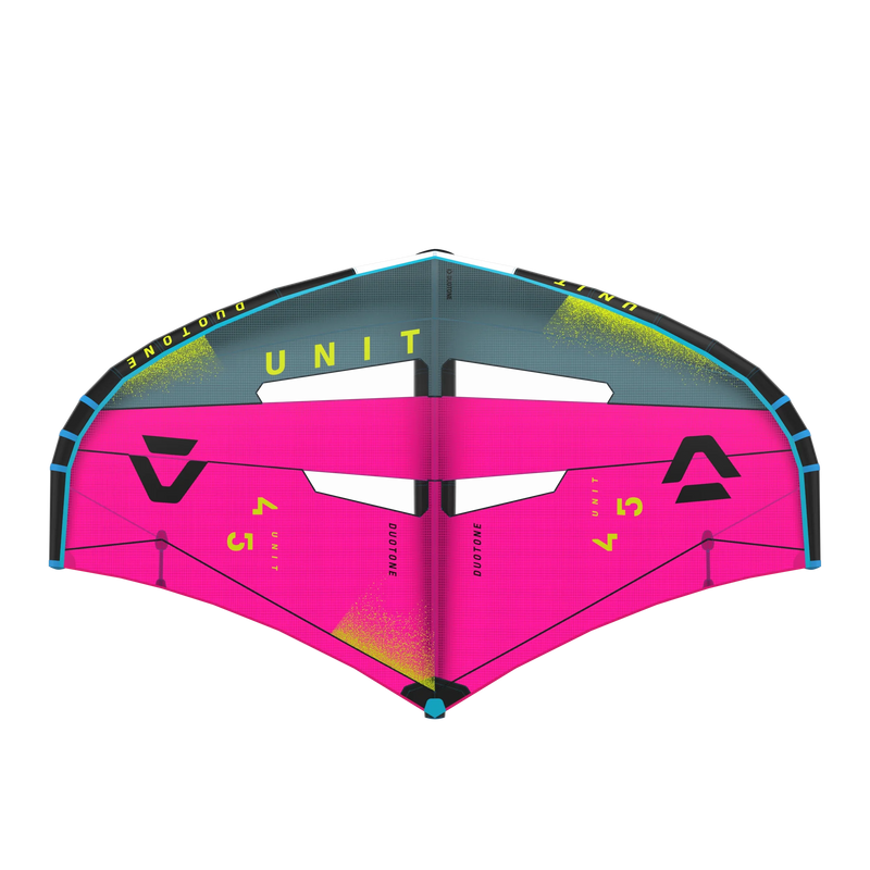 Asa wing Duotone Unit 4.5 rosa e azul para kitesurf, destaque em equipamentos na Orca Sports.