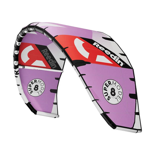 Pipa de kitesurf Reedin Supermodel 8 lilás com detalhes vermelhos, disponível na Orca Sports.