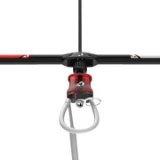 Barra de controle para kitesurf com detalhes em preto, vermelho e branco, disponível na Orca Sports.