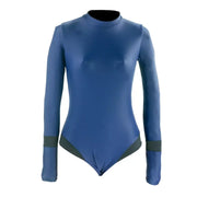 Maiô azul liso manga longa Orca Sports para kitesurf, triathlon ou esportes aquáticos.