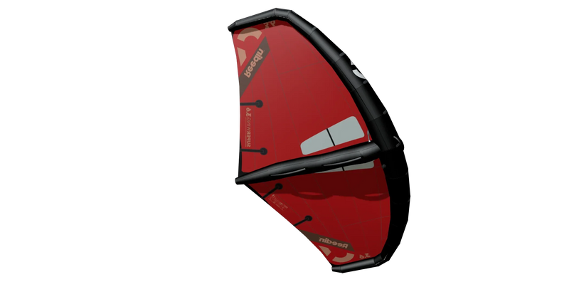 Asa wing foil vermelha Reedin para kitesurf, destaque em equipamentos Orca Sports.