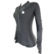 Body de neoprene feminino preto manga longa para kitesurf e esportes aquáticos Orca Sports