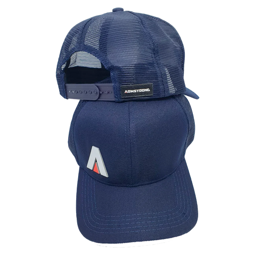 Boné trucker azul escuro Armstrong, logo frontal, vendas Orca Sports kitesurf e triathlon
