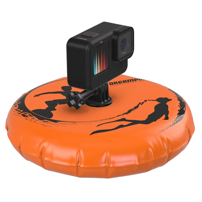 Disco flutuante alaranjado para câmera GoPro, ideal para esportes aquáticos, Orca Sports