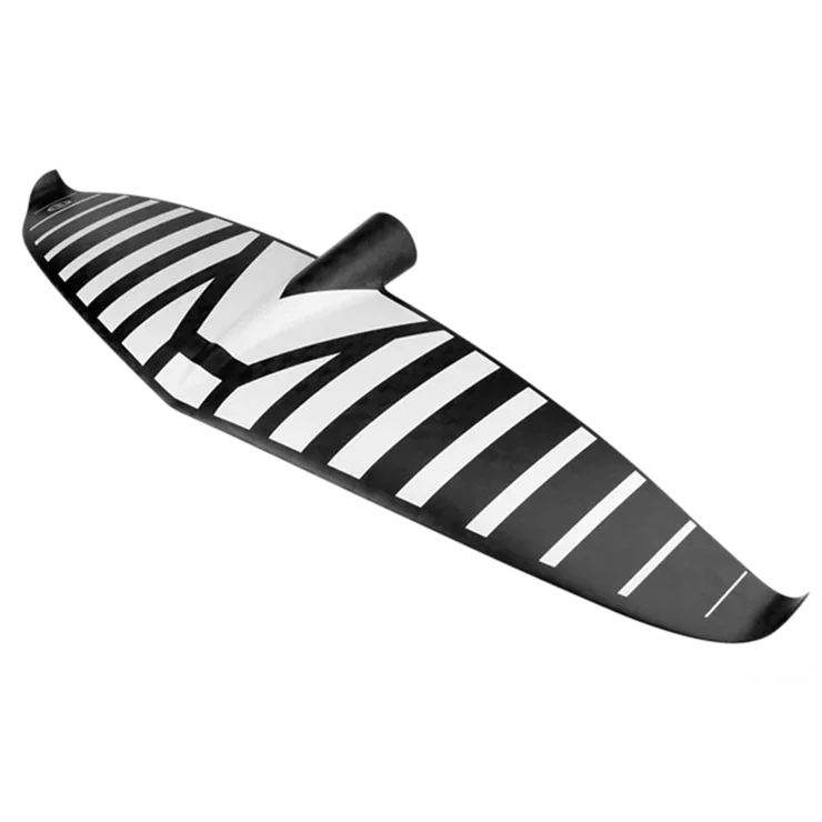 Asa frontal para wing foil preta e branca para kitesurf, destaque Orca Sports.