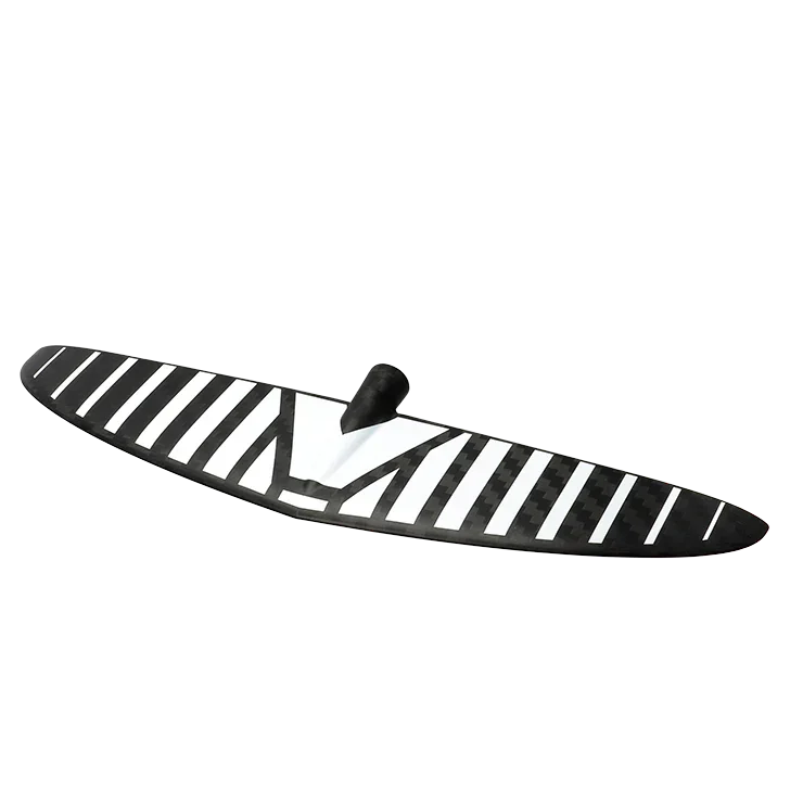 Asa frontal de hidrofoil em carbono para wing foil, com listras pretas e brancas, Orca Sports